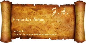 Frecska Ádám névjegykártya